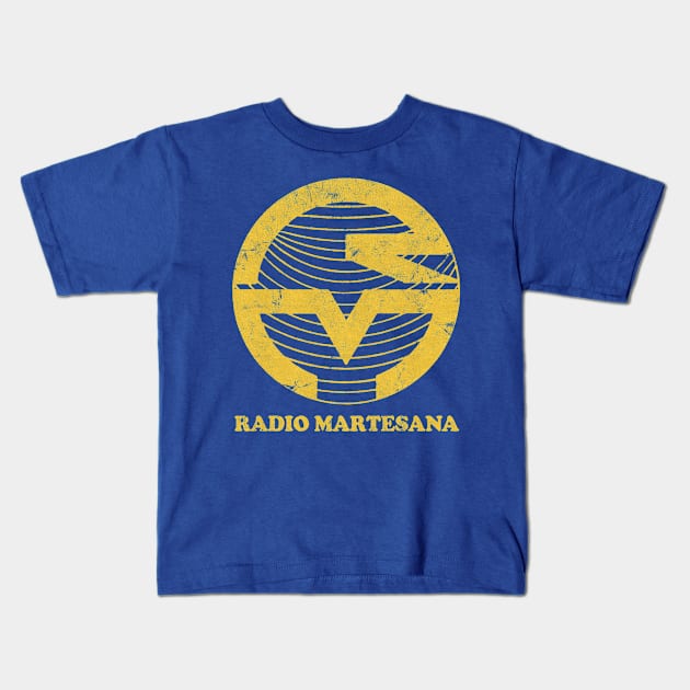 Radio Martesana 95.1 FM Italia / Defunct Station 80s Faded Design Kids T-Shirt by CultOfRomance